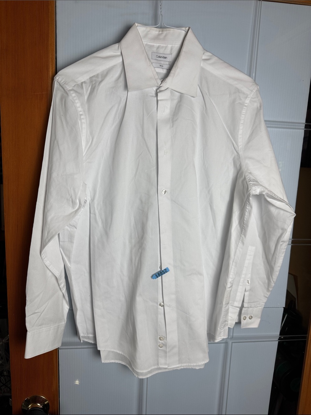 Calvin Klein Men's White Spread Collar Dress Shirt